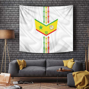 Custom Senegal Football Tapestry Tricolor African Stripes Motif Sporty Style - African Pride