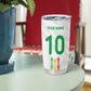 Custom Senegal Football Tumbler Cup Tricolor African Stripes Motif Sporty Style - African Pride