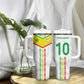 Custom Senegal Football Tumbler With Handle Tricolor African Stripes Motif Sporty Style - African Pride