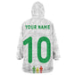 Custom Senegal Football Wearable Blanket Hoodie Tricolor African Stripes Motif Sporty Style - African Pride