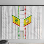 Custom Senegal Football Window Curtain Tricolor African Stripes Motif Sporty Style - African Pride