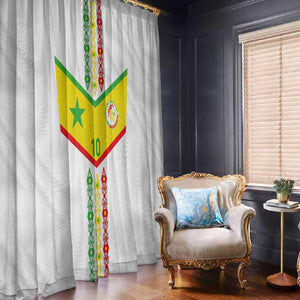 Custom Senegal Football Window Curtain Tricolor African Stripes Motif Sporty Style - African Pride