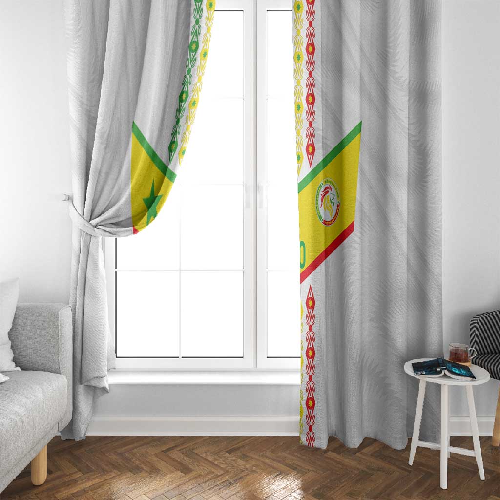 Custom Senegal Football Window Curtain Tricolor African Stripes Motif Sporty Style - African Pride