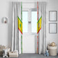 Custom Senegal Football Window Curtain Tricolor African Stripes Motif Sporty Style - African Pride