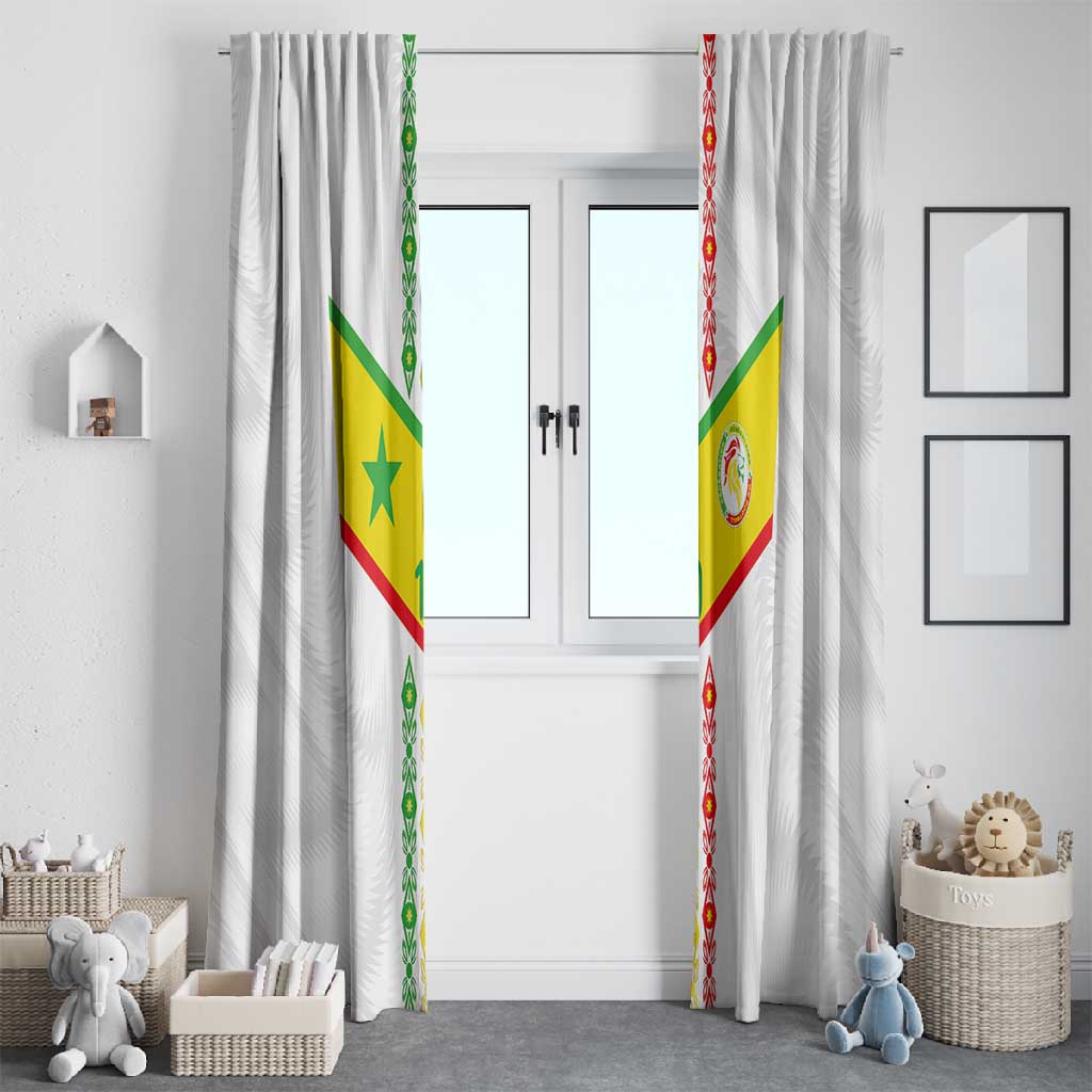 Custom Senegal Football Window Curtain Tricolor African Stripes Motif Sporty Style - African Pride