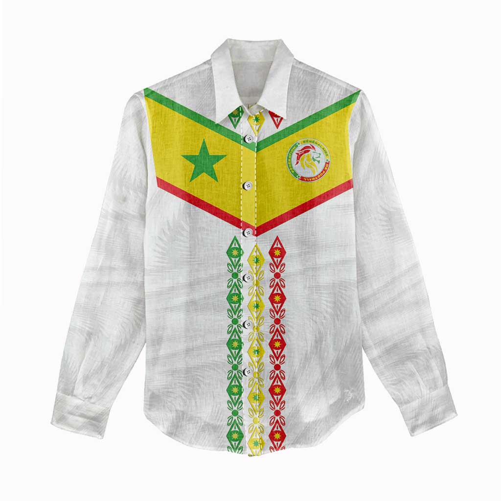 Custom Senegal Football Women Casual Shirt Tricolor African Stripes Motif Sporty Style - African Pride