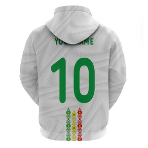 Custom Senegal Football Zip Hoodie Tricolor African Stripes Motif Sporty Style - African Pride