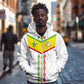 Custom Senegal Football Zip Hoodie Tricolor African Stripes Motif Sporty Style - African Pride