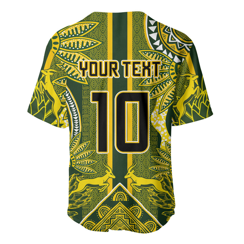 South Africa Rugby Custom Baseball Jersey Springbok with King Protea Inspired by African Heritage