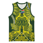 South Africa Rugby Custom Basketball Jersey Springbok with King Protea Inspired by African Heritage