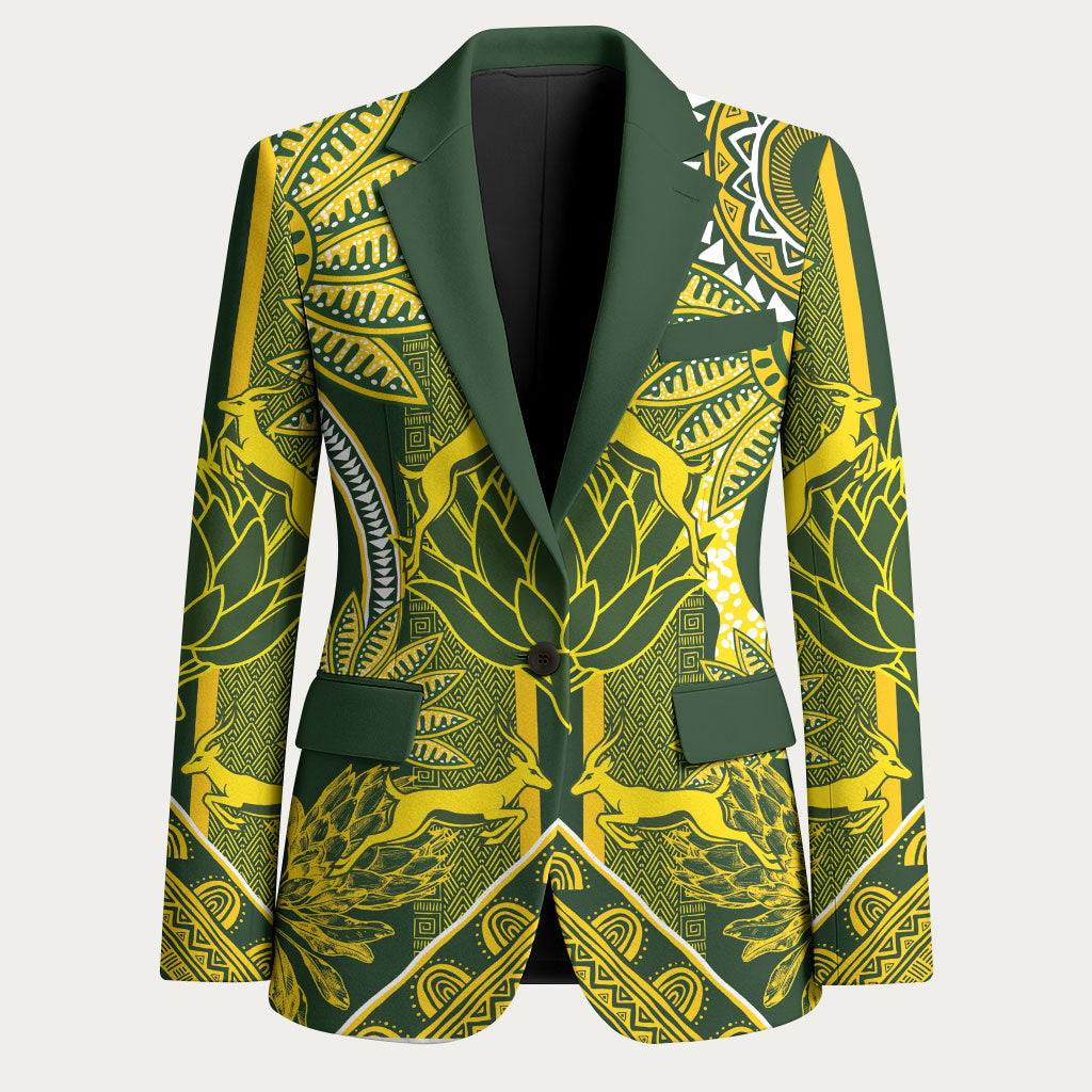 South Africa Rugby Custom Blazer Springbok with King Protea Inspired by African Heritage