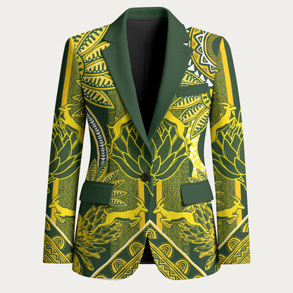 South Africa Rugby Custom Blazer Springbok with King Protea Inspired by African Heritage