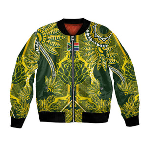 South Africa Rugby Custom Bomber Jacket Springbok with King Protea Inspired by African Heritage