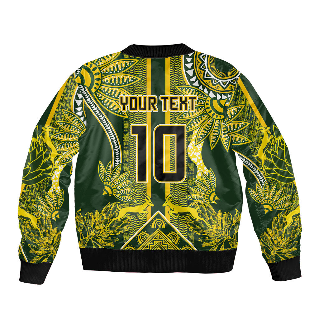 South Africa Rugby Custom Bomber Jacket Springbok with King Protea Inspired by African Heritage