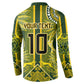South Africa Rugby Custom Button Sweatshirt Springbok with King Protea Inspired by African Heritage