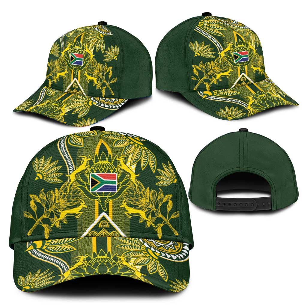 South Africa Rugby Classic Cap Springbok with King Protea Inspired by African Heritage