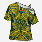 South Africa Rugby Custom Cross Shoulder Shirt Springbok with King Protea Inspired by African Heritage