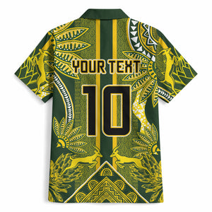 South Africa Rugby Custom Hawaiian Shirt Springbok with King Protea Inspired by African Heritage