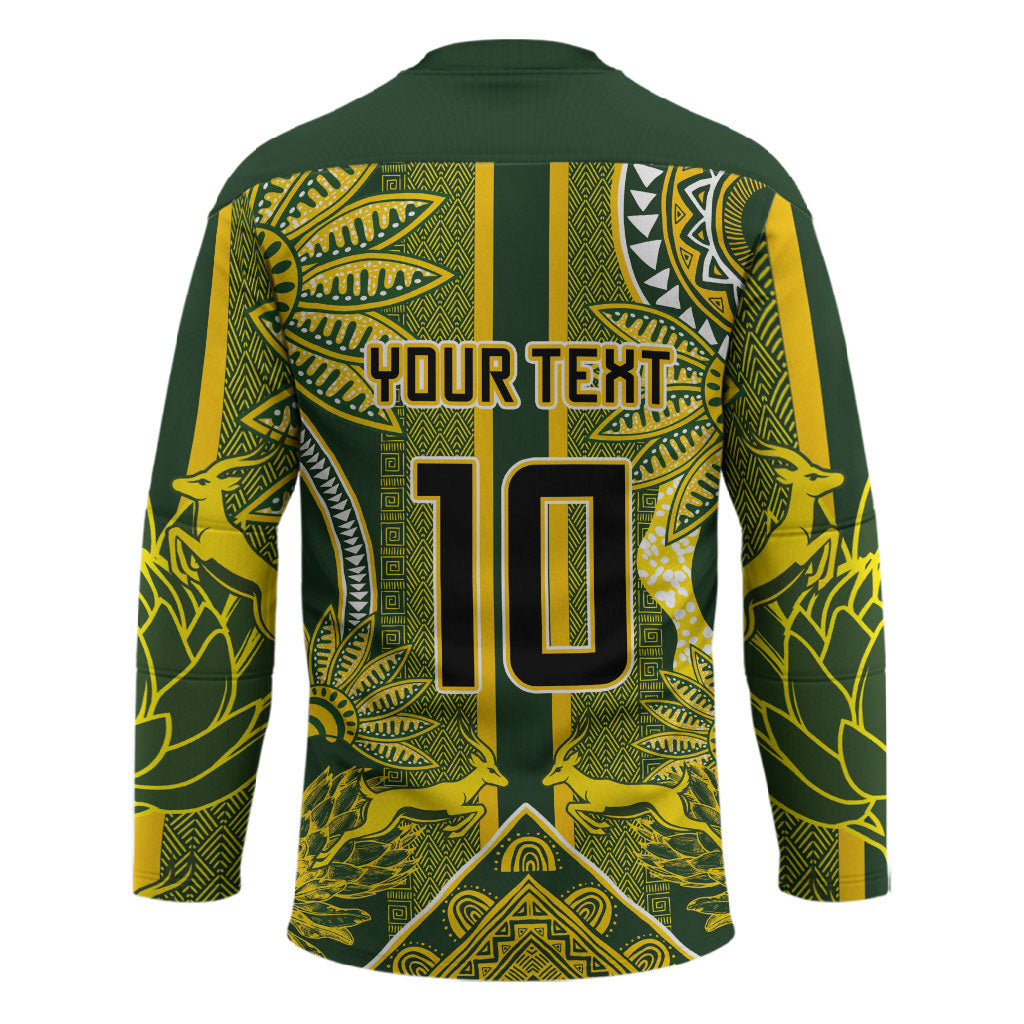 South Africa Rugby Custom Hockey Jersey Springbok with King Protea Inspired by African Heritage
