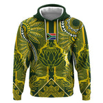 South Africa Rugby Custom Hoodie Springbok with King Protea Inspired by African Heritage