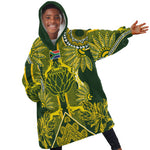 South Africa Rugby Custom Kid Wearable Blanket Hoodie Springbok with King Protea Inspired by African Heritage