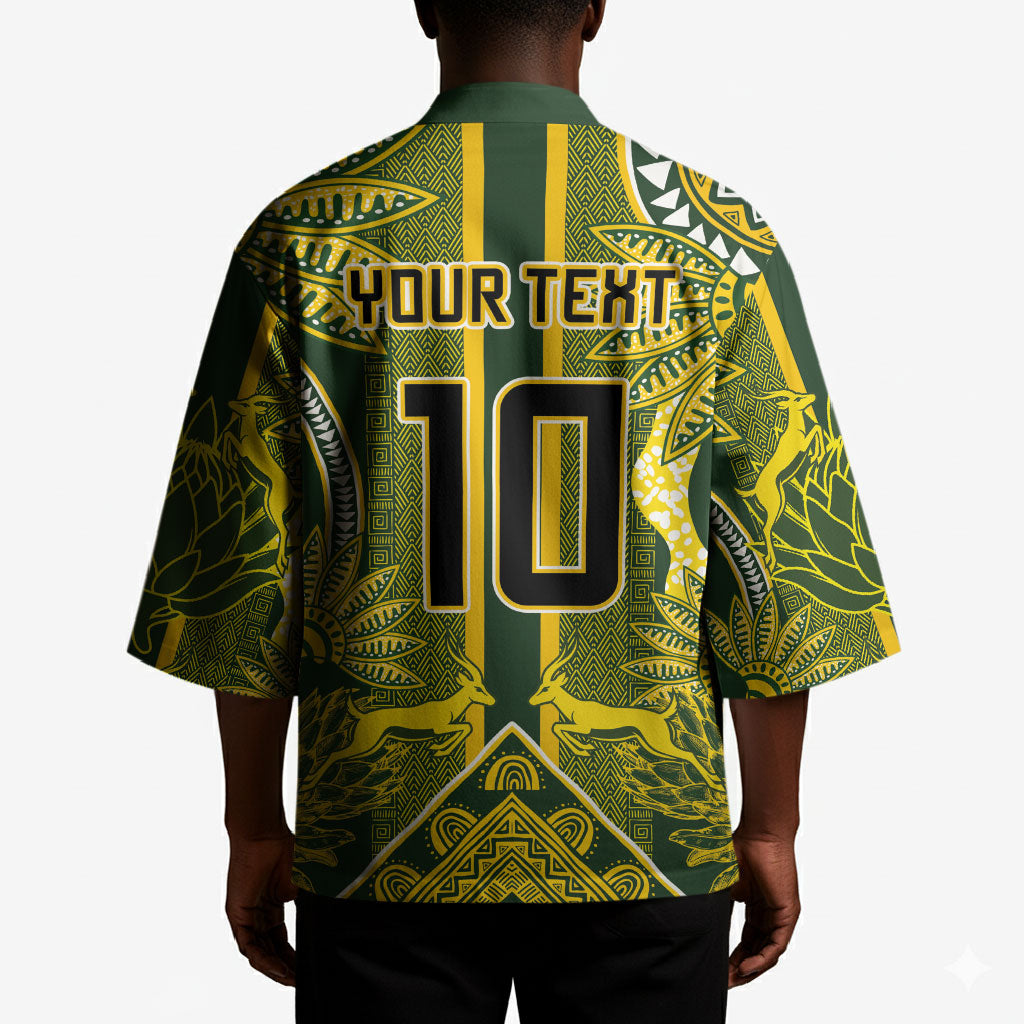 South Africa Rugby Custom Kimono Springbok with King Protea Inspired by African Heritage