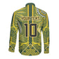 South Africa Rugby Custom Long Sleeve Button Shirt Springbok with King Protea Inspired by African Heritage