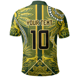 South Africa Rugby Custom Polo Shirt Springbok with King Protea Inspired by African Heritage
