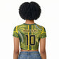 South Africa Rugby Custom Raglan Cropped T shirt Springbok with King Protea Inspired by African Heritage