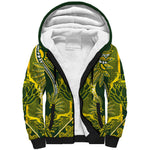 South Africa Rugby Custom Sherpa Hoodie Springbok with King Protea Inspired by African Heritage