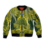 South Africa Rugby Custom Sleeve Zip Bomber Jacket Springbok with King Protea Inspired by African Heritage