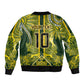 South Africa Rugby Custom Sleeve Zip Bomber Jacket Springbok with King Protea Inspired by African Heritage