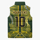 South Africa Rugby Custom Sleeveless Puffer Jacket Springbok with King Protea Inspired by African Heritage