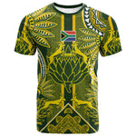 South Africa Rugby Custom T shirt Springbok with King Protea Inspired by African Heritage