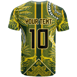 South Africa Rugby Custom T shirt Springbok with King Protea Inspired by African Heritage