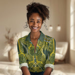 South Africa Rugby Custom Women Casual Shirt Springbok with King Protea Inspired by African Heritage