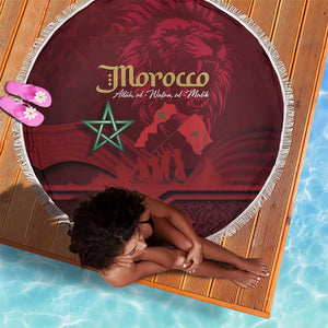 Happy Proclamation of Independence of Morocco Beach Blanket Barbary Lion's Roar - Fight for Free and Peace