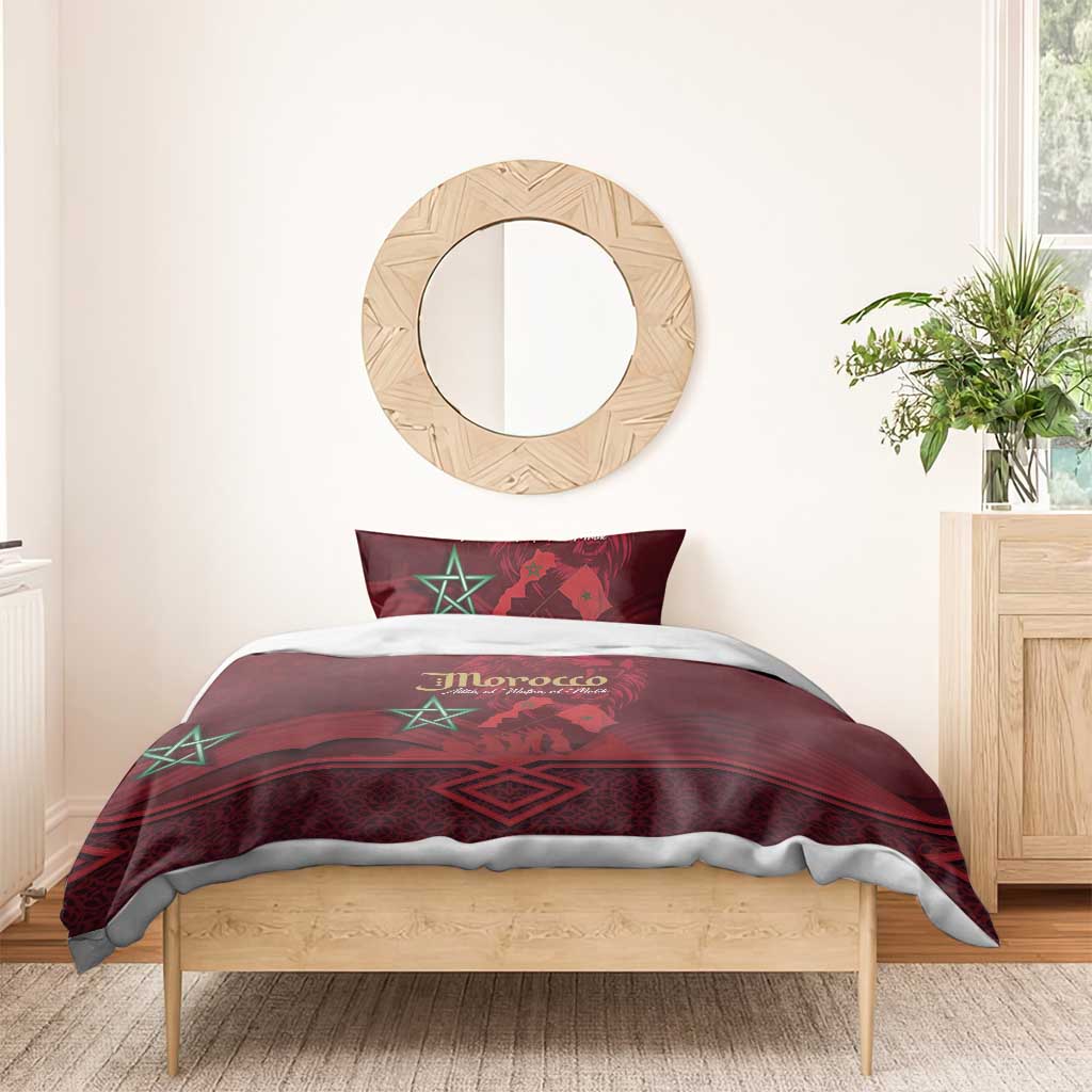 Happy Proclamation of Independence of Morocco Bedding Set Barbary Lion's Roar - Fight for Free and Peace