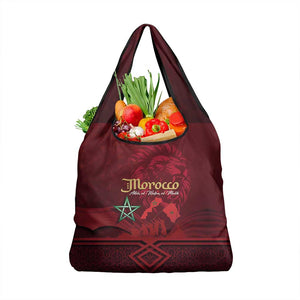 Happy Proclamation of Independence of Morocco Grocery Bag Barbary Lion's Roar - Fight for Free and Peace