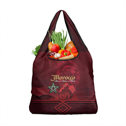 Happy Proclamation of Independence of Morocco Grocery Bag Barbary Lion's Roar - Fight for Free and Peace