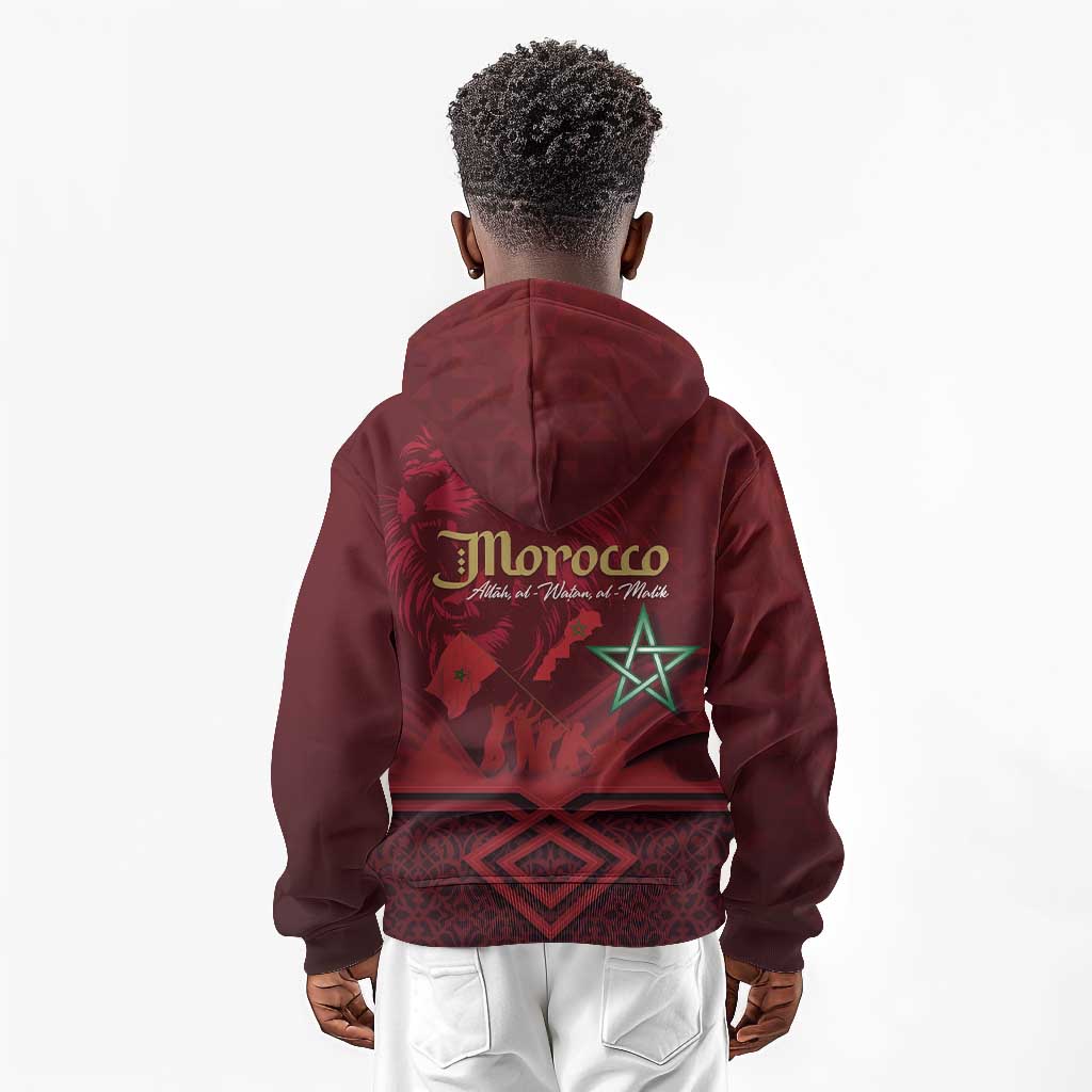 Happy Proclamation of Independence of Morocco Kid Hoodie Barbary Lion's Roar - Fight for Free and Peace