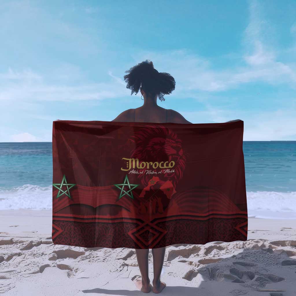 Happy Proclamation of Independence of Morocco Sarong Barbary Lion's Roar - Fight for Free and Peace