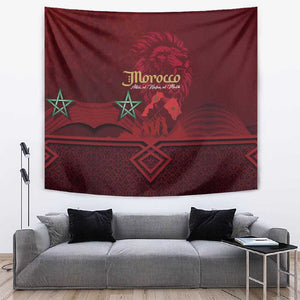 Happy Proclamation of Independence of Morocco Tapestry Barbary Lion's Roar - Fight for Free and Peace