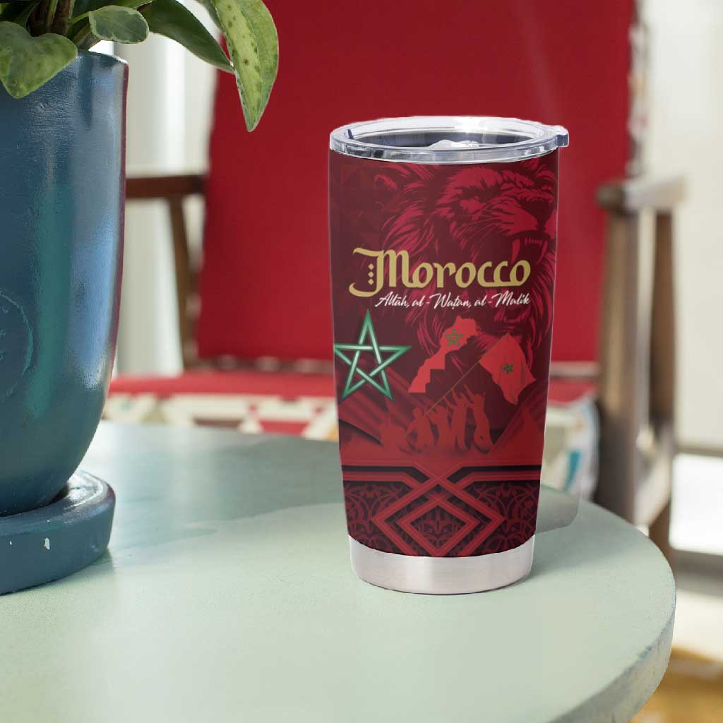 Happy Proclamation of Independence of Morocco Tumbler Cup Barbary Lion's Roar - Fight for Free and Peace