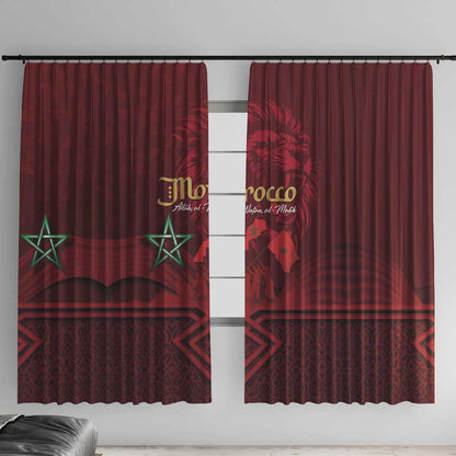 Happy Proclamation of Independence of Morocco Window Curtain Barbary Lion's Roar - Fight for Free and Peace