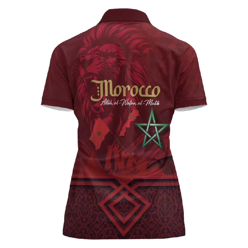 Happy Proclamation of Independence of Morocco Women Polo Shirt Barbary Lion's Roar - Fight for Free and Peace