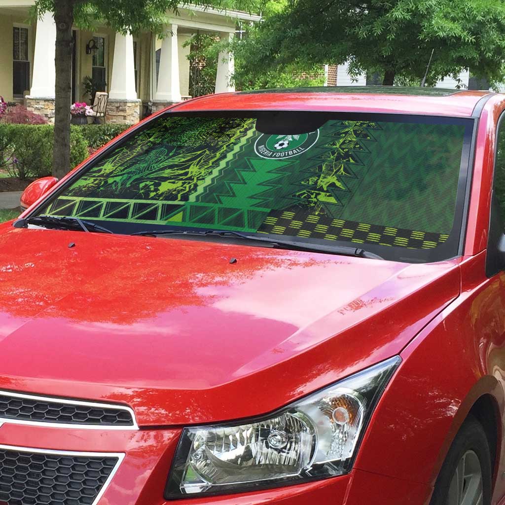 Nigeria Football Auto Sun Shade The Naija-Tribal Sporty Style - African Pride