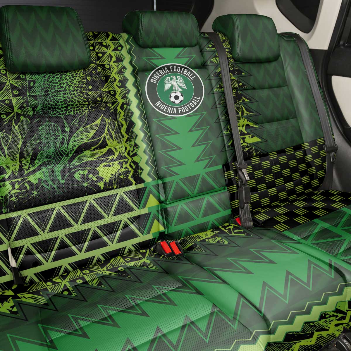 Nigeria Football Back Car Seat Cover The Naija-Tribal Sporty Style - African Pride