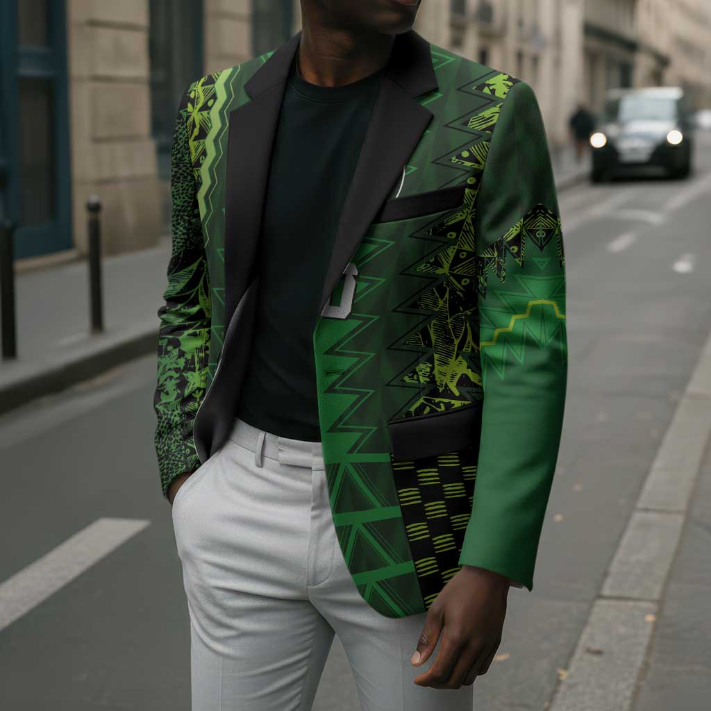 Custom Nigeria Football Blazer The Naija-Tribal Sporty Style - African Pride