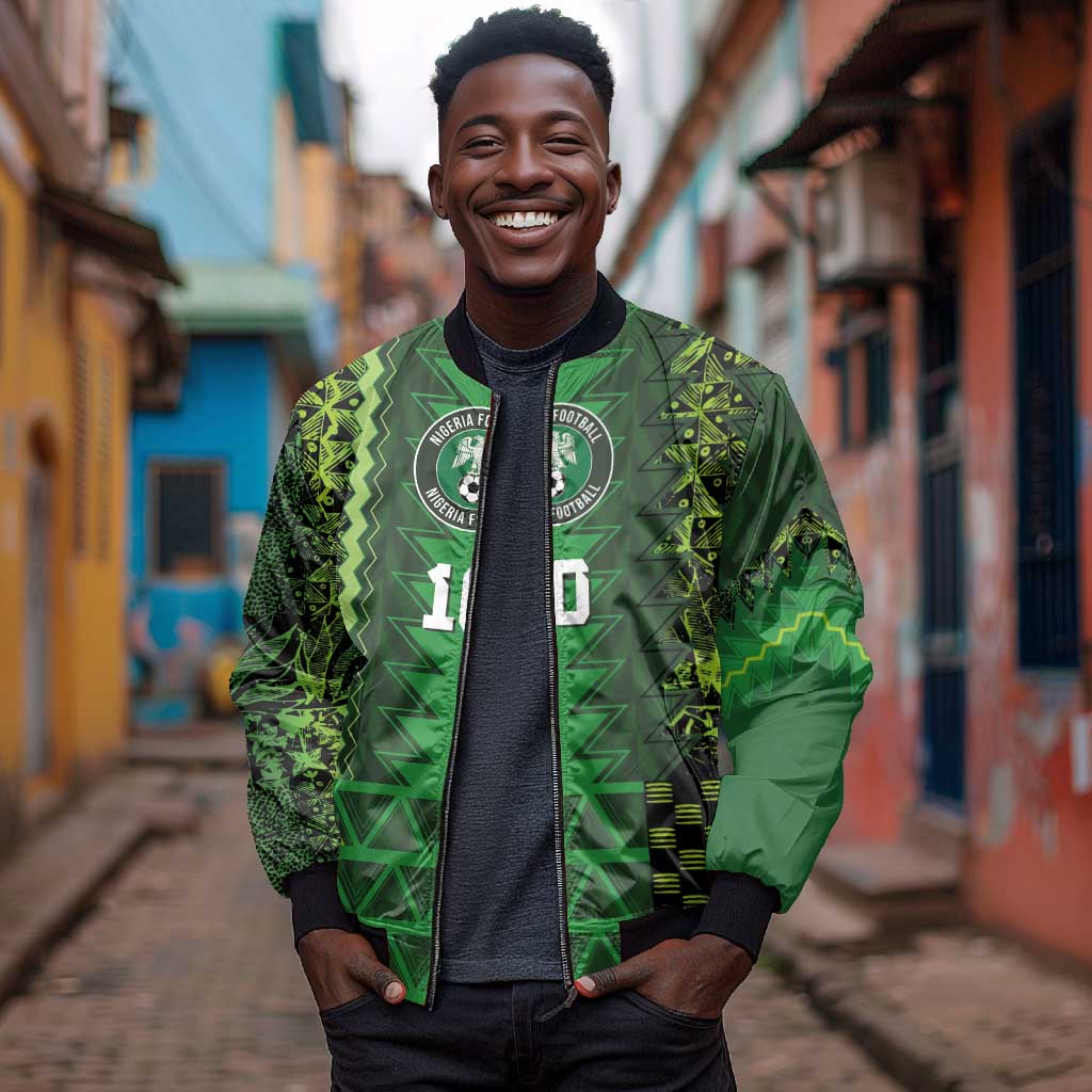Custom Nigeria Football Bomber Jacket The Naija-Tribal Sporty Style - African Pride